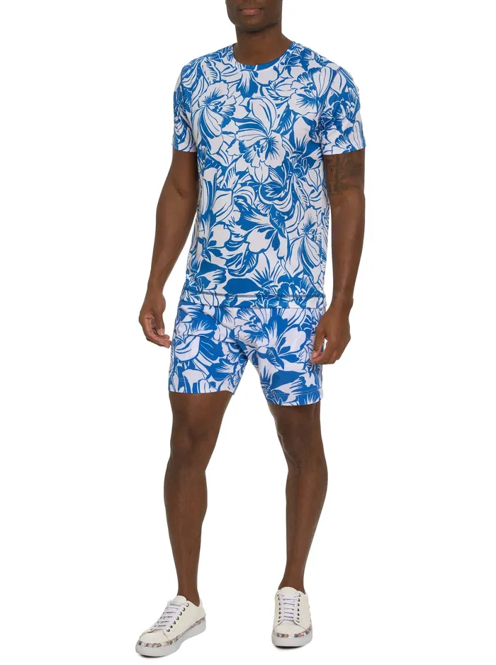 Robert Graham Polos and TShirts Men BEACH HIBISCUS PERFORMANCE GRAPHIC TSHIRT Blue