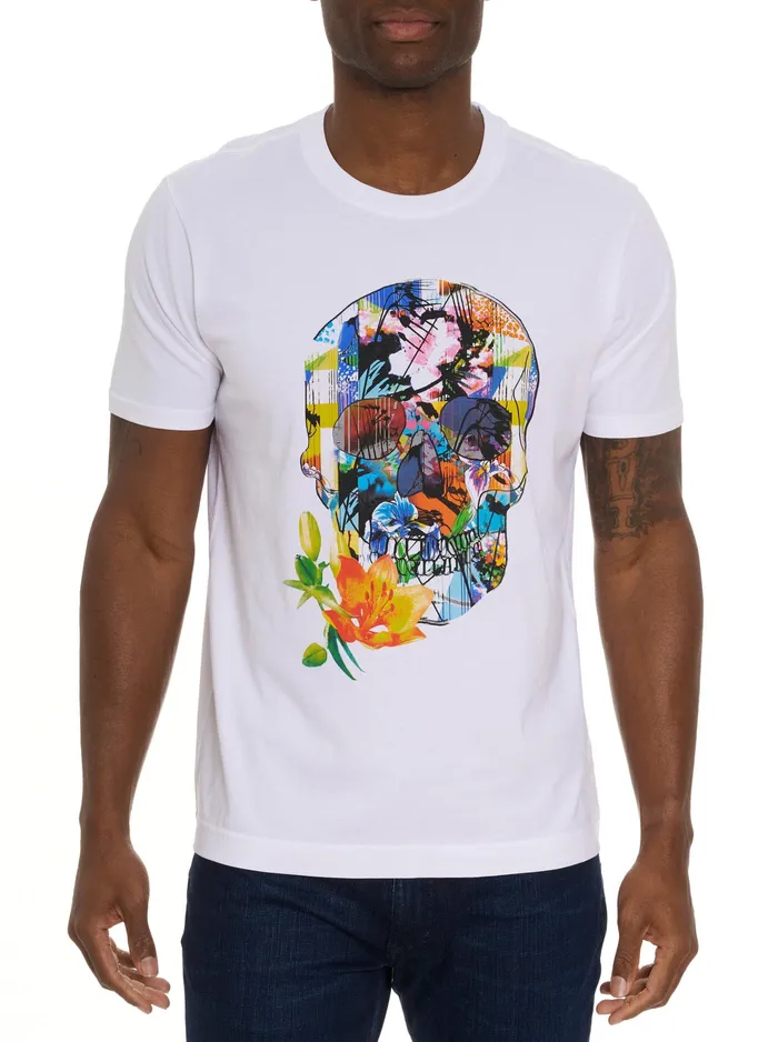 Robert Graham Polos and TShirts Men COLLAGE SKULL TSHIRT White