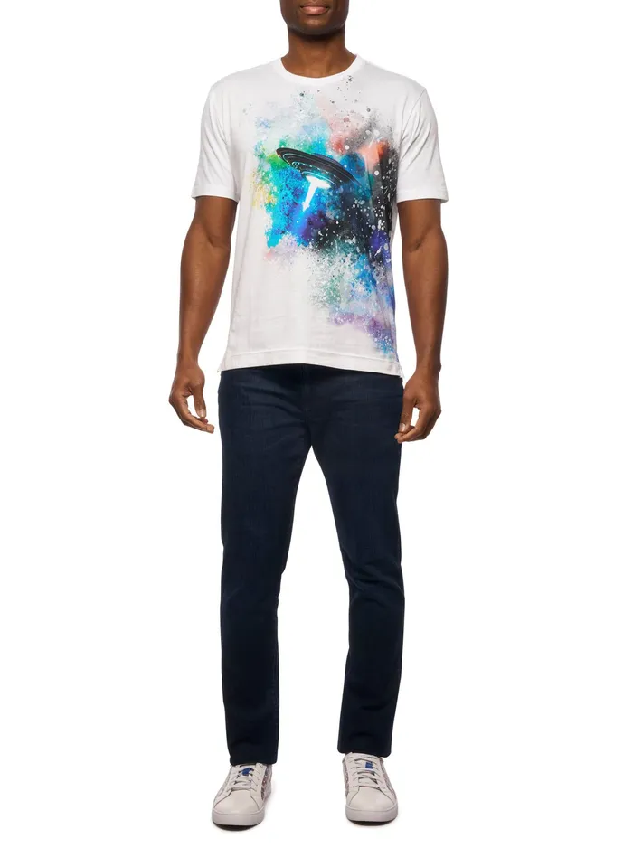 Robert Graham Polos and TShirts Men EXPLOSIVE UFO TSHIRT White