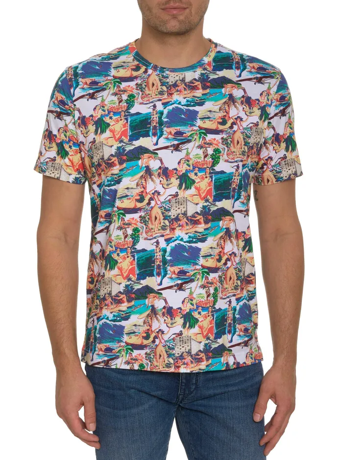 Robert Graham Polos and TShirts Men HAWAIIAN SUMMER GRAPHIC TSHIRT Multi