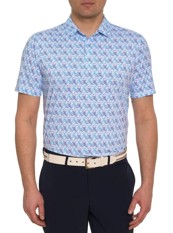 Robert Graham Polos and TShirts Men IRON SKULL PERFORMANCE POLO Black