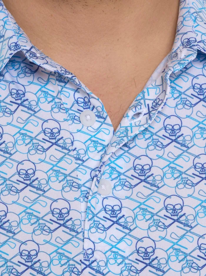 Robert Graham Polos and TShirts Men IRON SKULL PERFORMANCE POLO Black