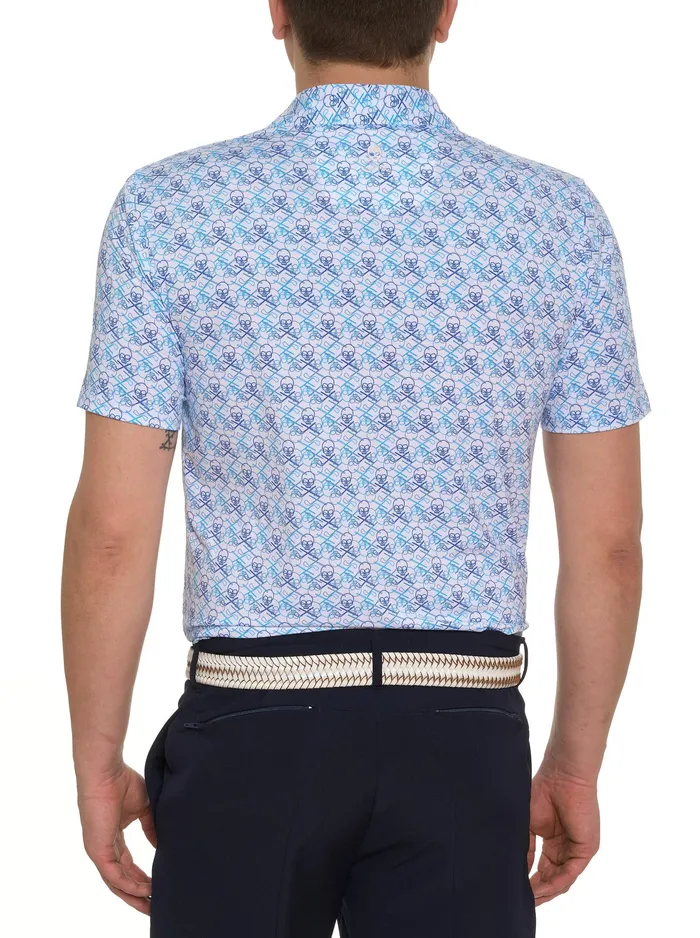 Robert Graham Polos and TShirts Men IRON SKULL PERFORMANCE POLO Black