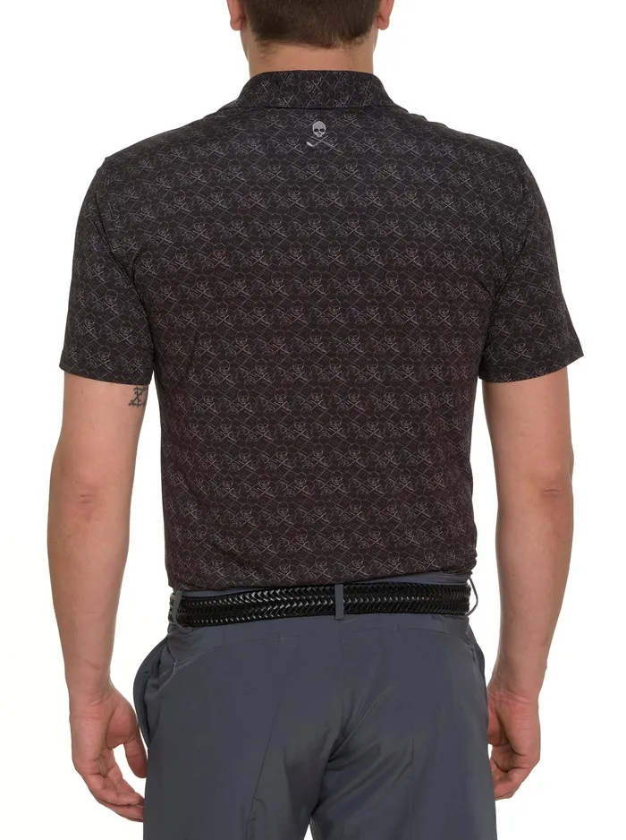 Robert Graham Polos and TShirts Men IRON SKULL PERFORMANCE POLO Black