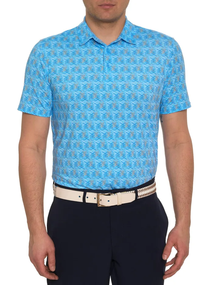 Robert Graham Polos and TShirts Men IRON SKULL PERFORMANCE POLO Black