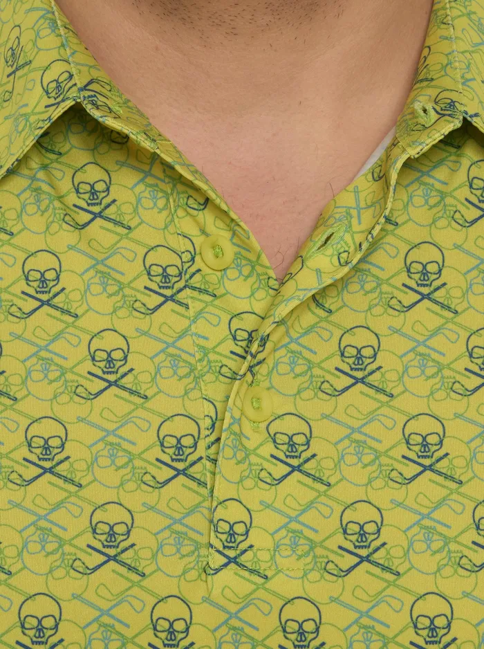 Robert Graham Polos and TShirts Men IRON SKULL PERFORMANCE POLO Black