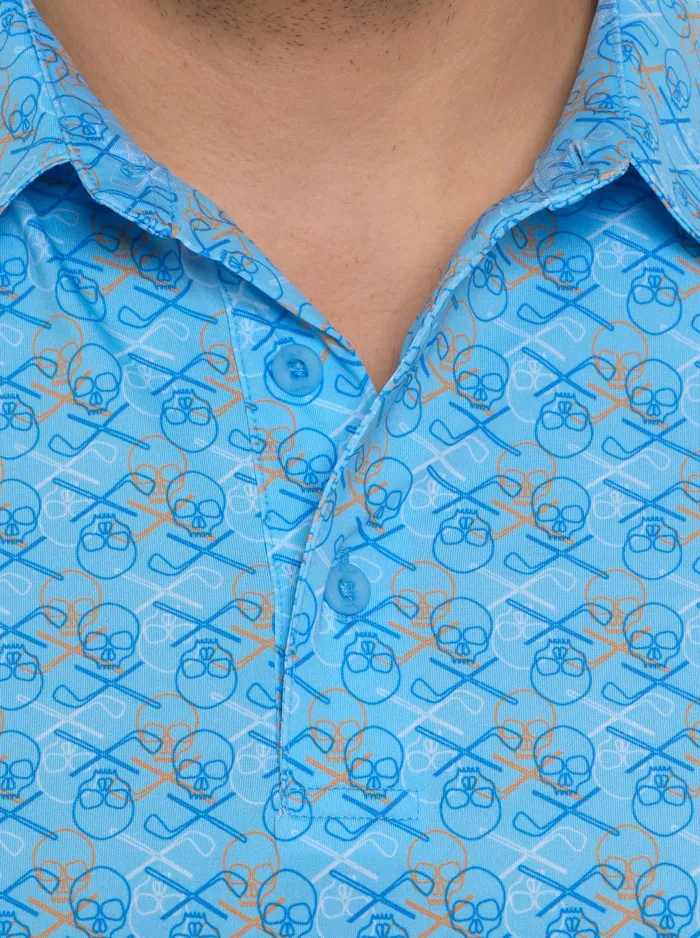 Robert Graham Polos and TShirts Men IRON SKULL PERFORMANCE POLO Black