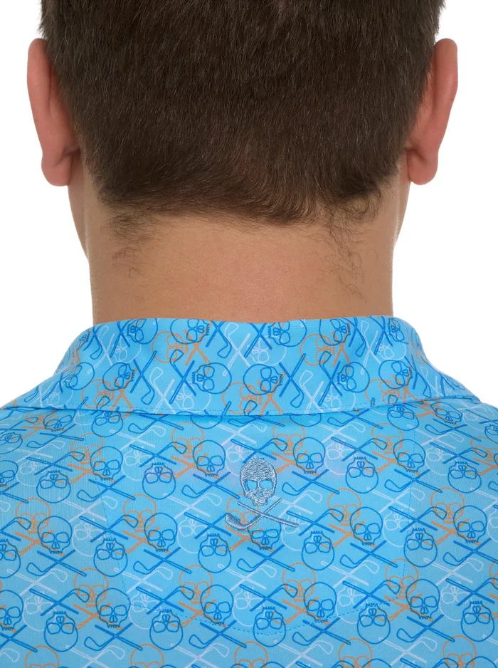 Robert Graham Polos and TShirts Men IRON SKULL PERFORMANCE POLO Black