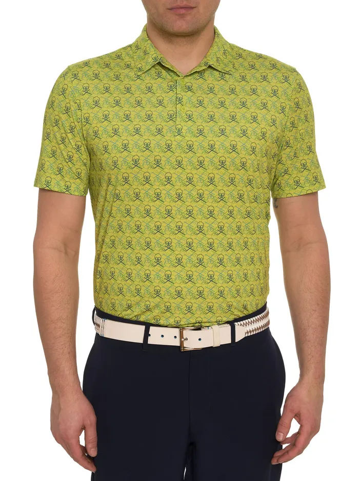Robert Graham Polos and TShirts Men IRON SKULL PERFORMANCE POLO Black