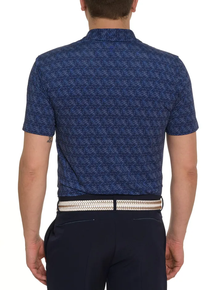 Robert Graham Polos and TShirts Men IRON SKULL PERFORMANCE POLO Black