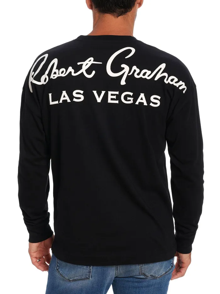 Robert Graham Polos and TShirts Men LAS VEGAS LONG SLEEVE TSHIRT Black