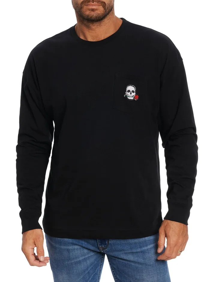 Robert Graham Polos and TShirts Men LAS VEGAS LONG SLEEVE TSHIRT Black