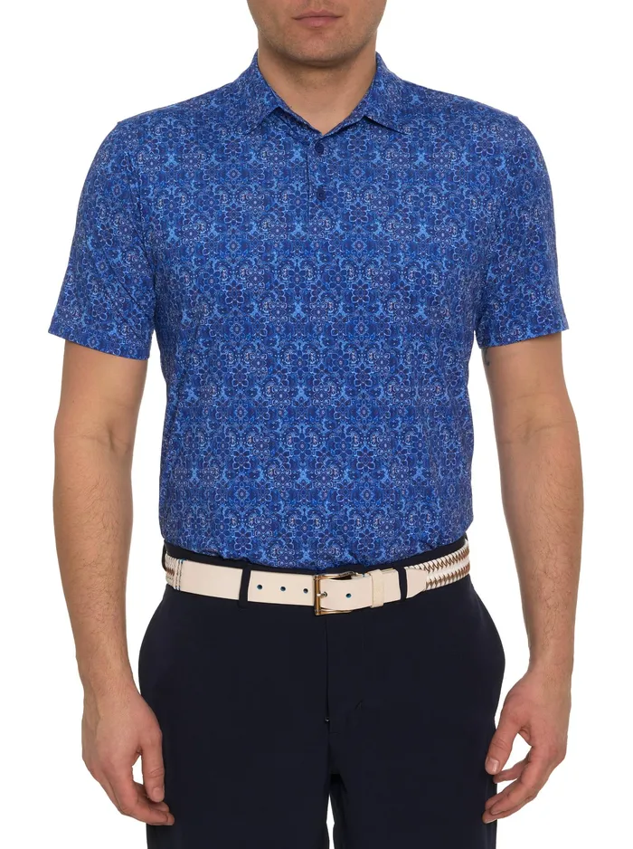 Robert Graham Polos and TShirts Men MEDALLION TILES PERFORMANCE POLO Navy