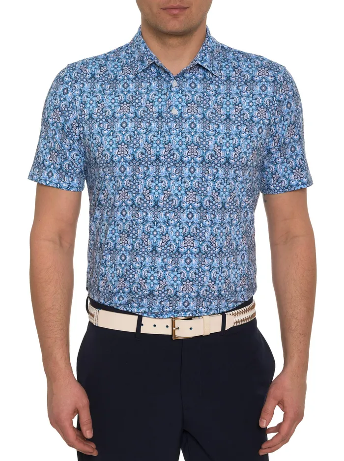 Robert Graham Polos and TShirts Men MEDALLION TILES PERFORMANCE POLO Navy