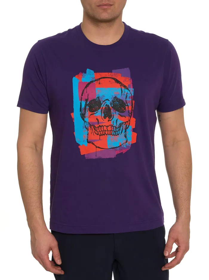 Robert Graham Polos and TShirts Men PAINT SKULL GRAPHIC TSHIRT White
