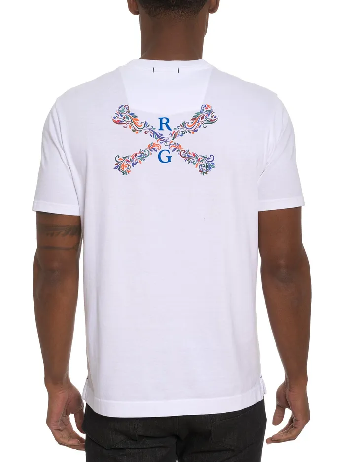 Robert Graham Polos and TShirts Men SWIRL SKULL GRAPHIC TSHIRT White
