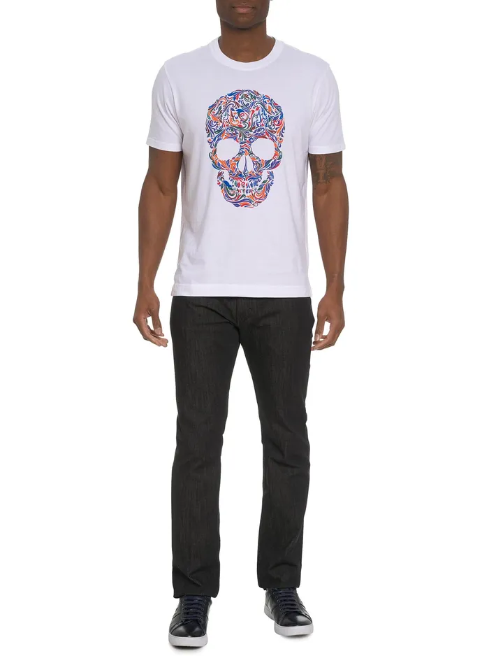 Robert Graham Polos and TShirts Men SWIRL SKULL GRAPHIC TSHIRT White