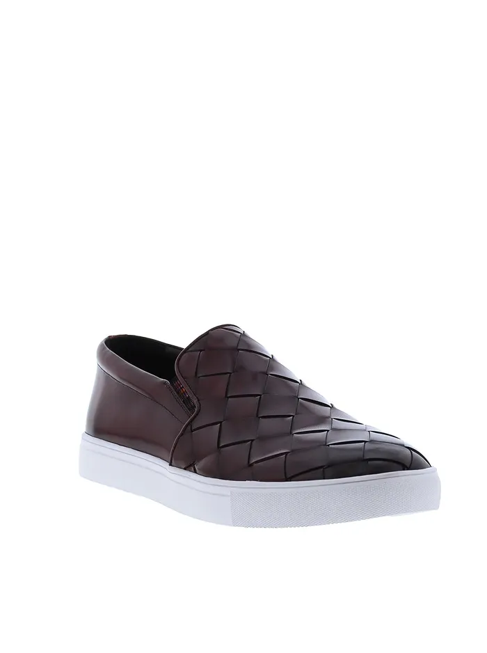 Robert Graham Shoes Men EROSION SLIP ON SNEAKER Cognac