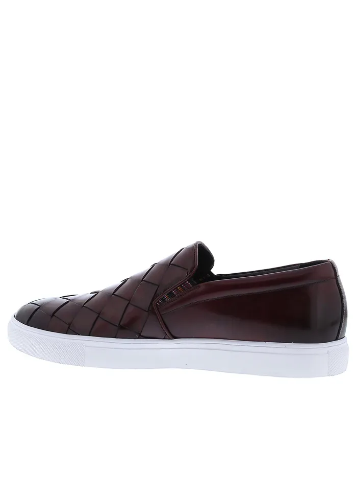 Robert Graham Shoes Men EROSION SLIP ON SNEAKER Cognac
