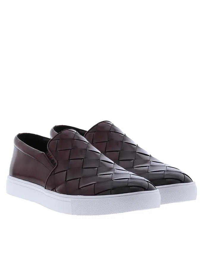 Robert Graham Shoes Men EROSION SLIP ON SNEAKER Cognac