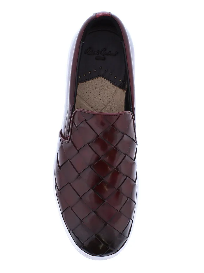 Robert Graham Shoes Men EROSION SLIP ON SNEAKER Cognac