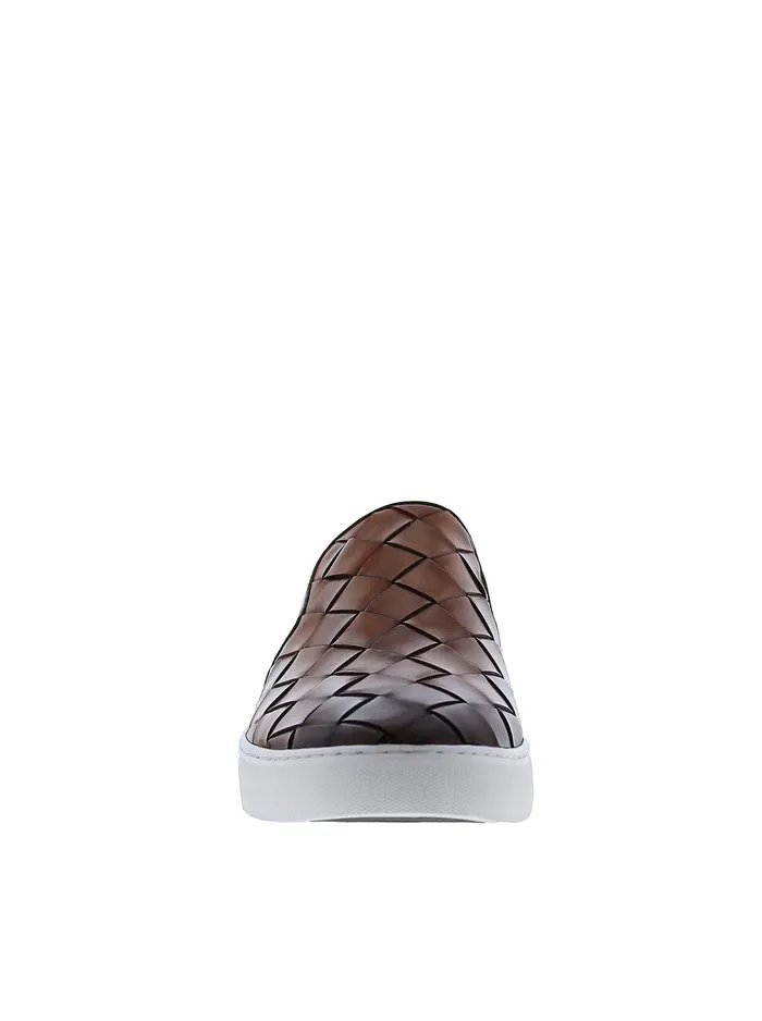 Robert Graham Shoes Men EROSION SLIP ON SNEAKER Cognac
