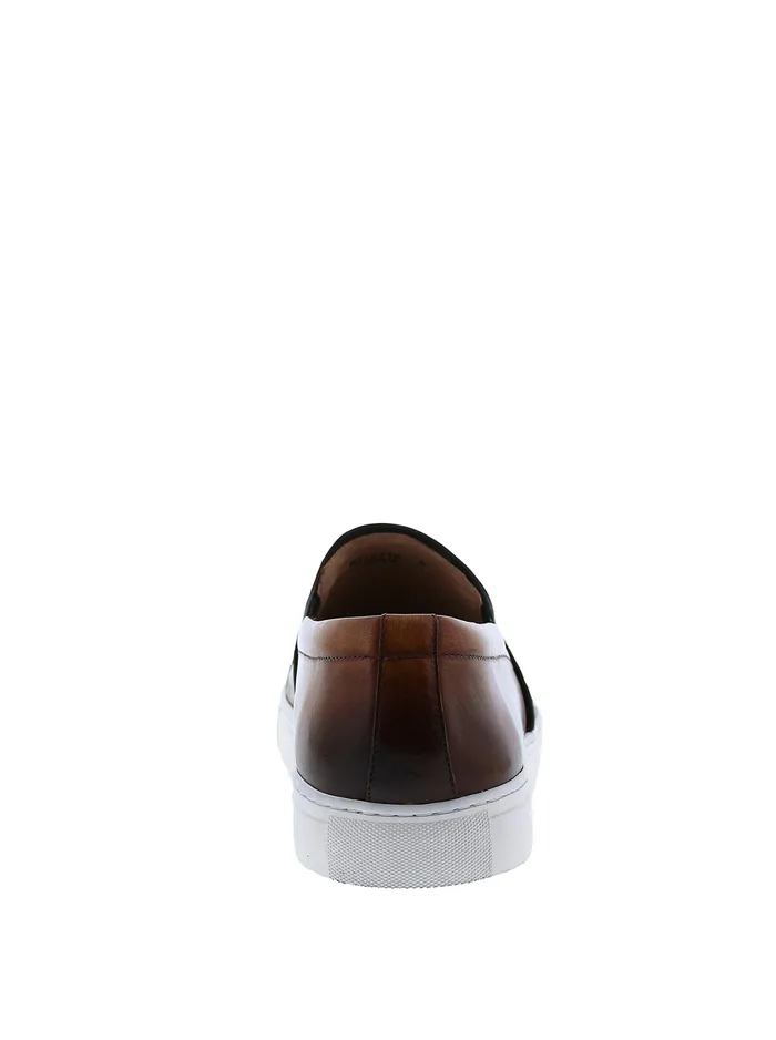 Robert Graham Shoes Men EROSION SLIP ON SNEAKER Cognac