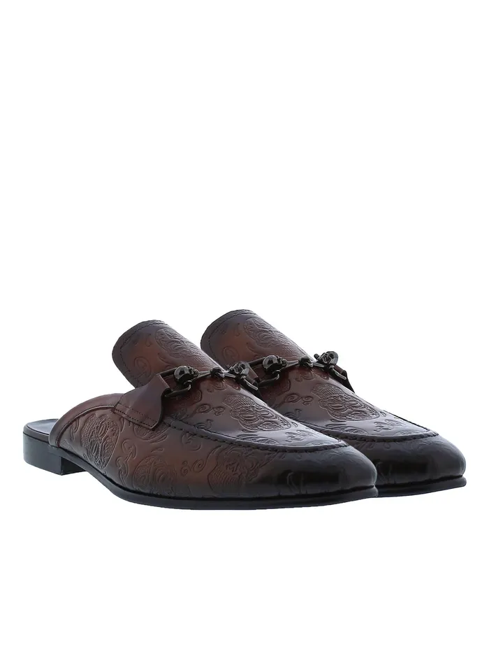 Robert Graham Shoes Men ORBIT SMOKING SLIPPER Cognac