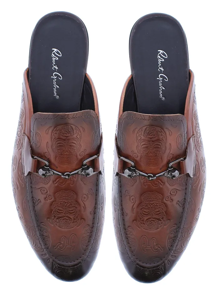 Robert Graham Shoes Men ORBIT SMOKING SLIPPER Cognac