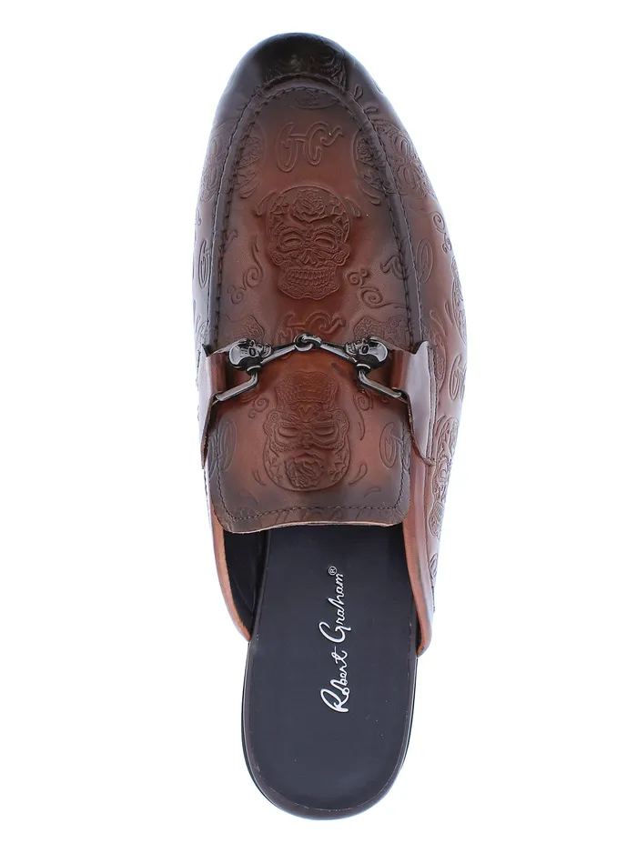 Robert Graham Shoes Men ORBIT SMOKING SLIPPER Cognac