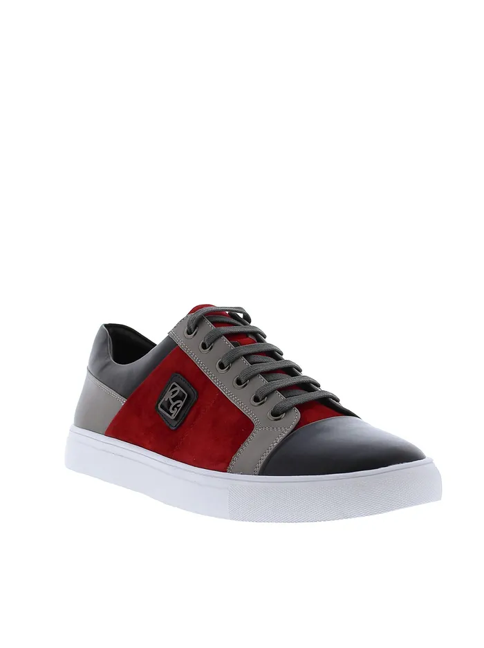 Robert Graham Shoes Men TRIXIE C LACE UP SNEAKER Red