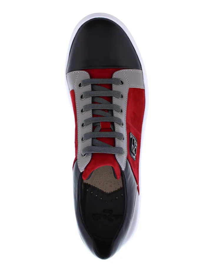 Robert Graham Shoes Men TRIXIE C LACE UP SNEAKER Red