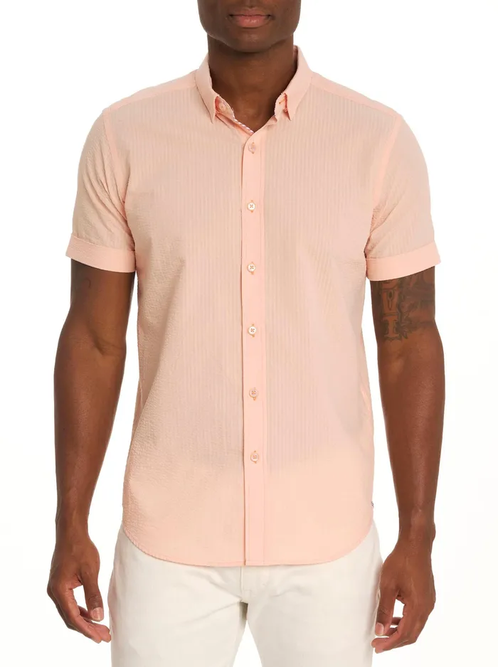 Robert Graham Short Sleeve Button Down Shirts Men ANDREWS SHORT SLEEVE BUTTON DOWN SHIRT Coral