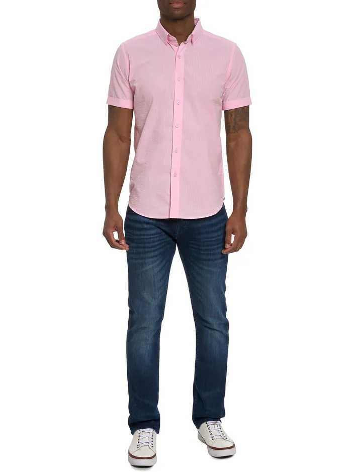 Robert Graham Short Sleeve Button Down Shirts Men ANDREWS SHORT SLEEVE BUTTON DOWN SHIRT Coral