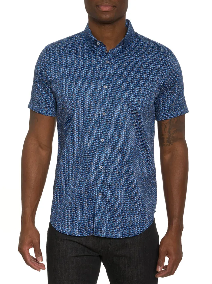 Robert Graham Short Sleeve Button Down Shirts Men BERRADA SHORT SLEEVE BUTTON DOWN SHIRT Navy Robert Graham Short Sleeve Button Down Shirts Men BERRADA SHORT SLEEVE BUTTON DOWN SHIRT Navy