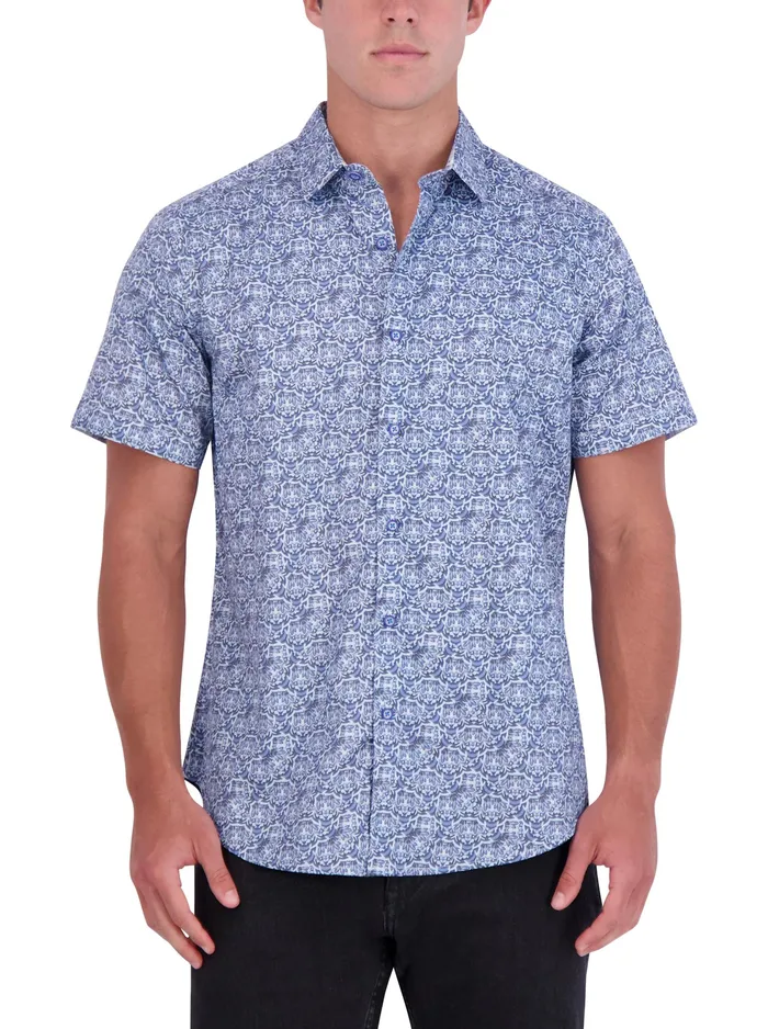 Robert Graham Short Sleeve Button Down Shirts Men BISLEY SHORT SLEEVE BUTTON DOWN SHIRT Blue Robert Graham Short Sleeve Button Down Shirts Men BISLEY SHORT SLEEVE BUTTON DOWN SHIRT Blue