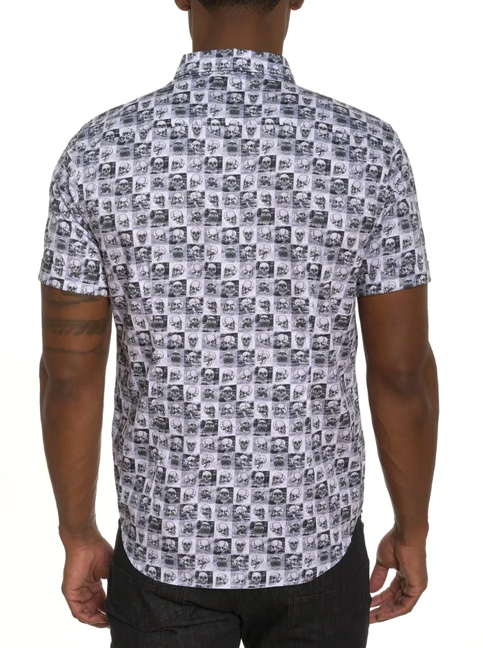Robert Graham Short Sleeve Button Down Shirts Men BONEHEAD SHORT SLEEVE BUTTON DOWN SHIRT Black