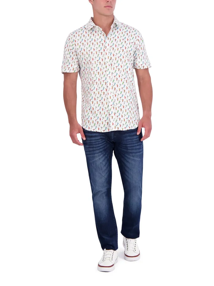 Robert Graham Short Sleeve Button Down Shirts Men CIN CIN SHORT SLEEVE BUTTON DOWN SHIRT White