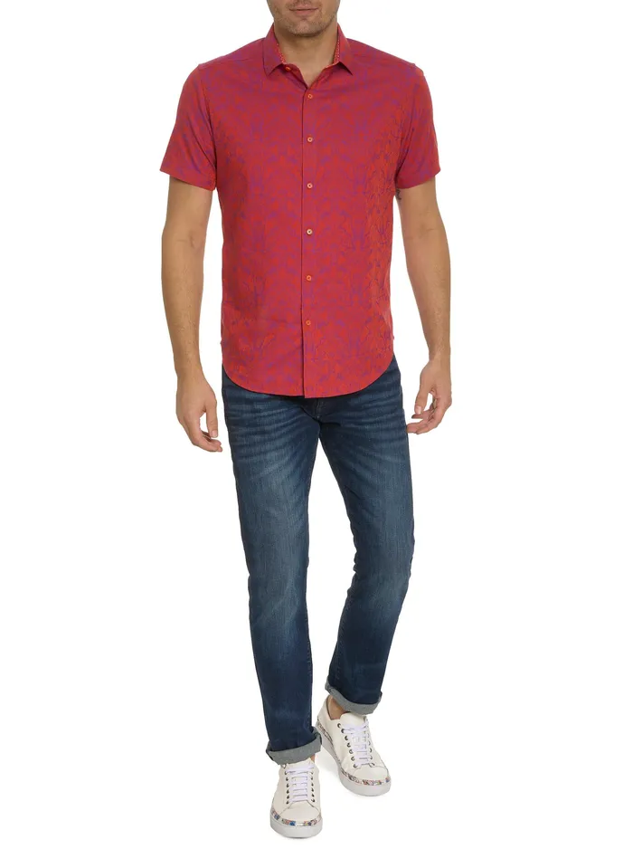 Robert Graham Short Sleeve Button Down Shirts Men HIGHLAND SHORT SLEEVE BUTTON DOWN SHIRT Pink