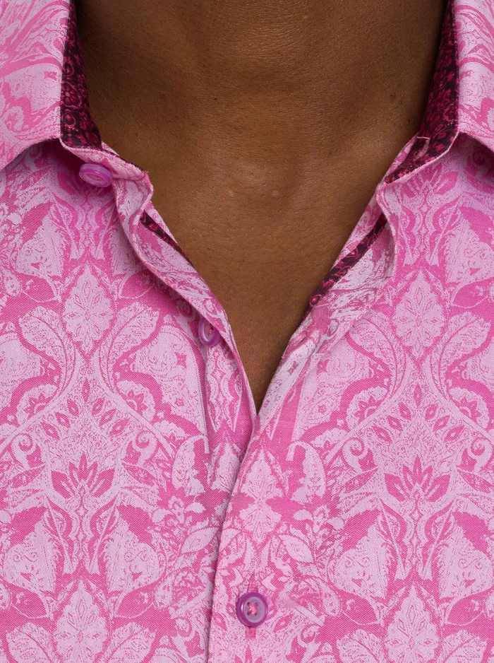 Robert Graham Short Sleeve Button Down Shirts Men HIGHLAND SHORT SLEEVE BUTTON DOWN SHIRT Pink