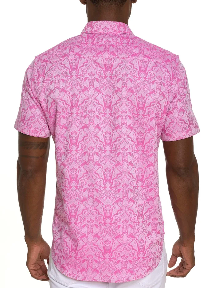Robert Graham Short Sleeve Button Down Shirts Men HIGHLAND SHORT SLEEVE BUTTON DOWN SHIRT Pink