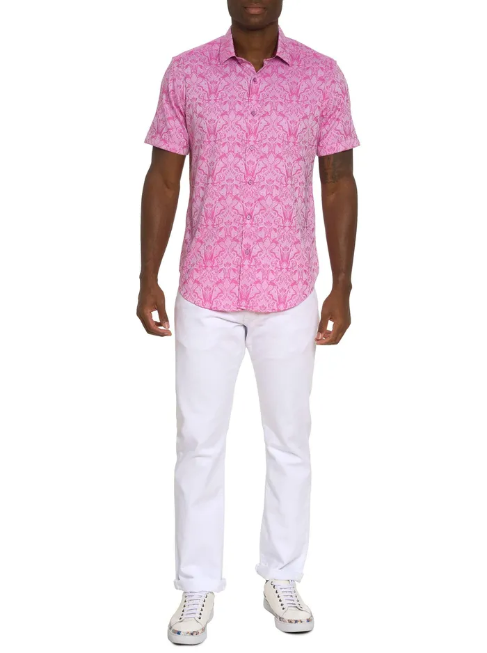 Robert Graham Short Sleeve Button Down Shirts Men HIGHLAND SHORT SLEEVE BUTTON DOWN SHIRT Pink