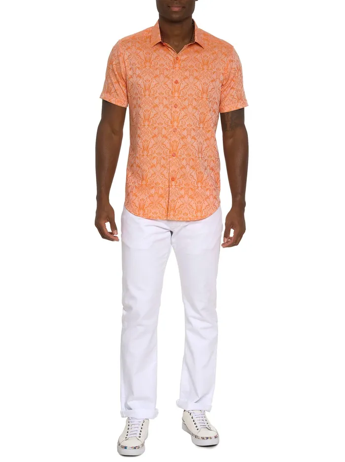 Robert Graham Short Sleeve Button Down Shirts Men HIGHLAND SHORT SLEEVE BUTTON DOWN SHIRT Pink