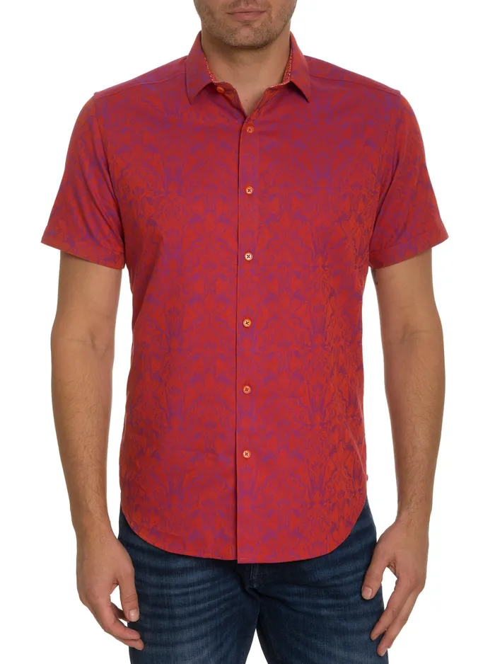 Robert Graham Short Sleeve Button Down Shirts Men HIGHLAND SHORT SLEEVE BUTTON DOWN SHIRT Pink