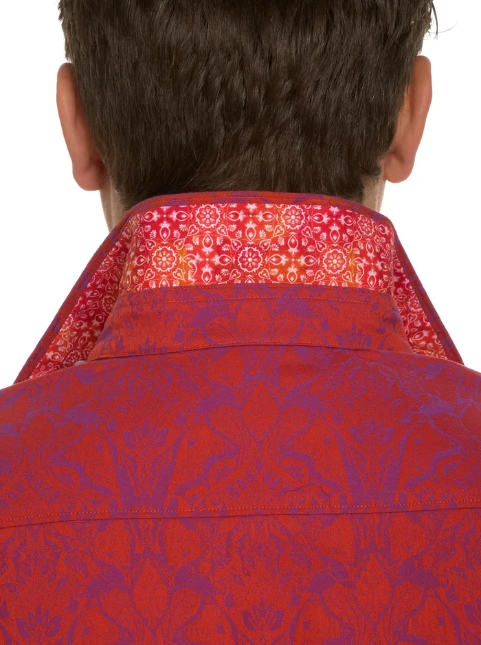 Robert Graham Short Sleeve Button Down Shirts Men HIGHLAND SHORT SLEEVE BUTTON DOWN SHIRT Pink