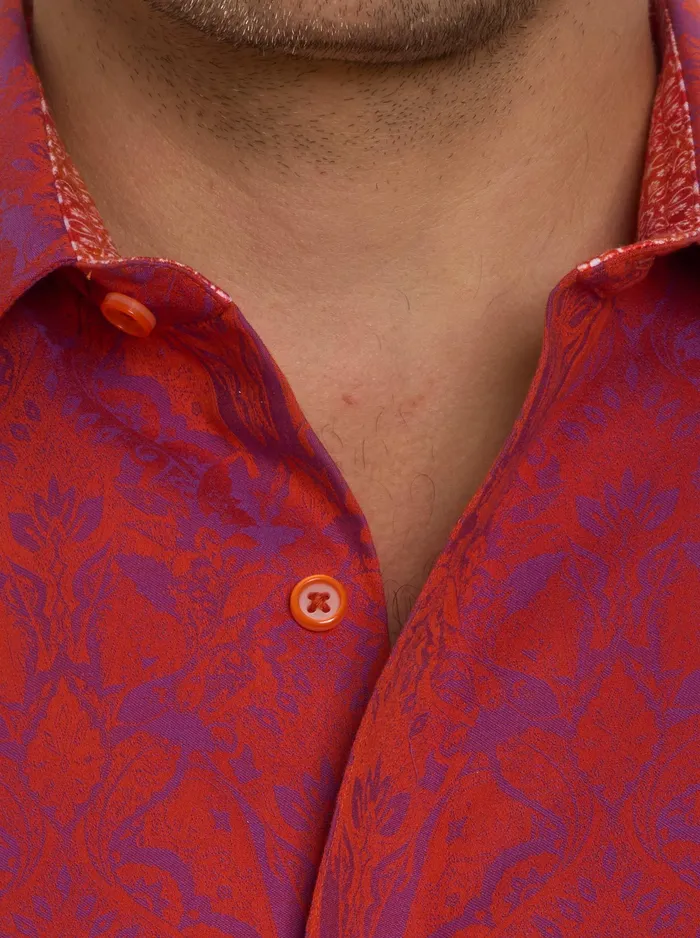 Robert Graham Short Sleeve Button Down Shirts Men HIGHLAND SHORT SLEEVE BUTTON DOWN SHIRT Pink