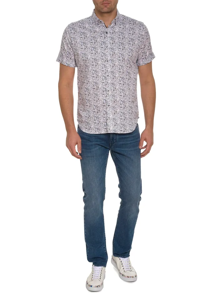 Robert Graham Short Sleeve Button Down Shirts Men PAINTED FACES SHORT SLEEVE BUTTON DOWN Multi