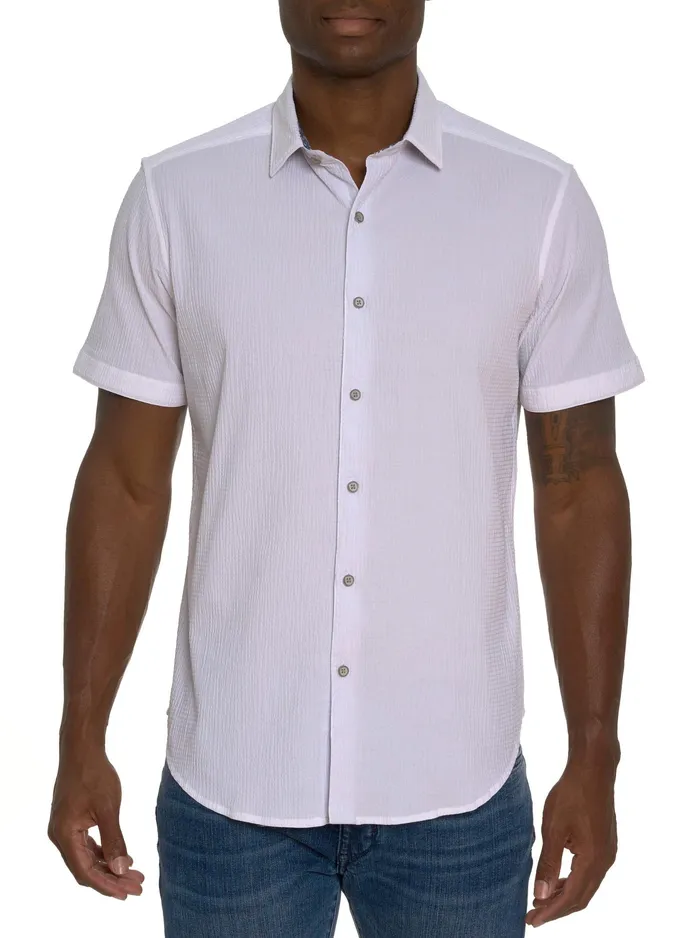 Robert Graham Short Sleeve Button Down Shirts Men SHARK BITE SHORT SLEEVE BUTTON DOWN SHIRT White Robert Graham Short Sleeve Button Down Shirts Men SHARK BITE SHORT SLEEVE BUTTON DOWN SHIRT White