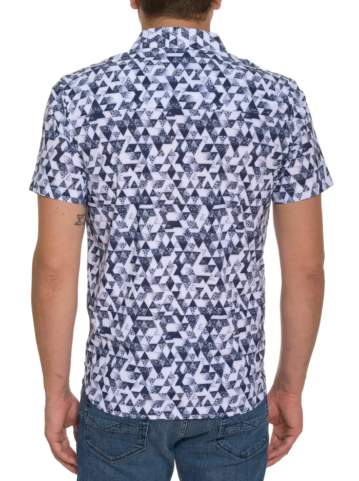 Robert Graham Short Sleeve Button Down Shirts Men STAMOS PERFORMANCE SHORT SLEEVE KNIT SHIRT White