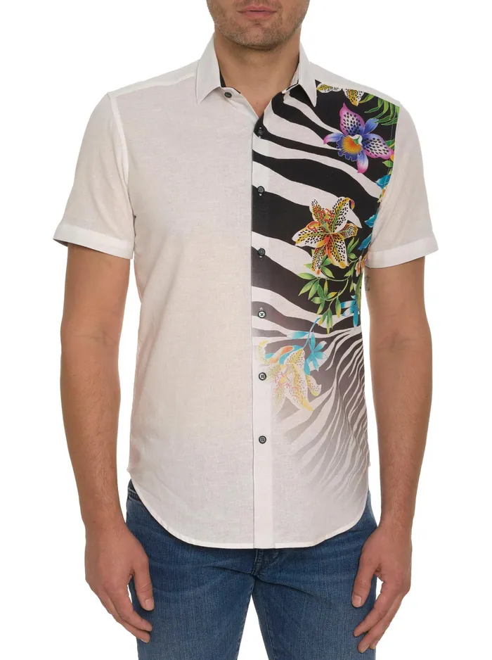 Robert Graham Short Sleeve Button Down Shirts Men THE ACE SHORT SLEEVE BUTTON DOWN SHIRT White
